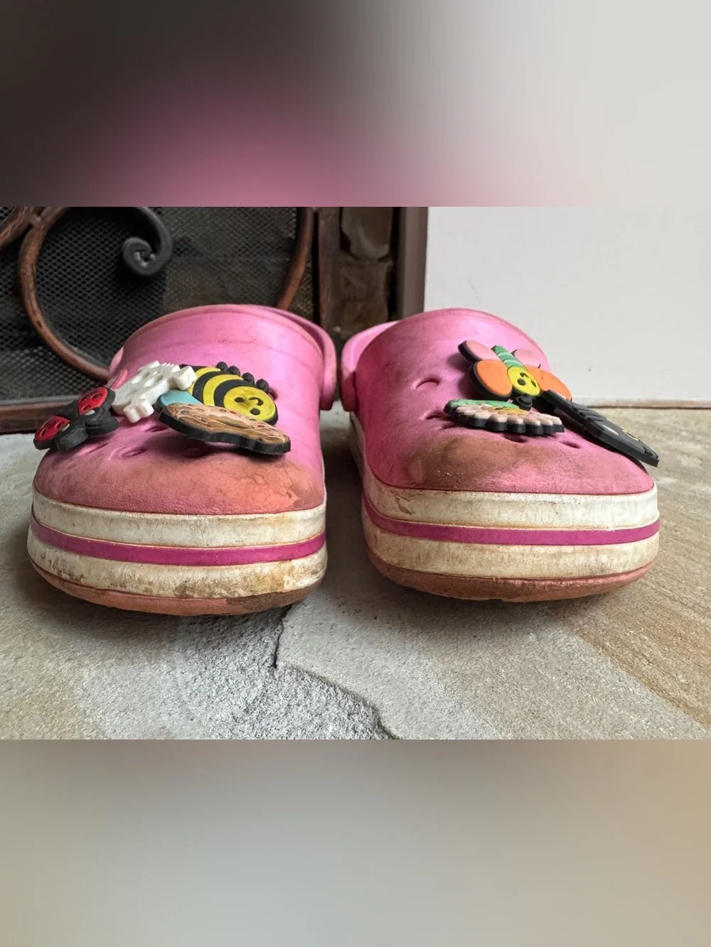 Crocs with Charms Girls Pink 10C